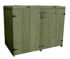 Deluxe Wheelie Bin Storage - 2 Bays - 3 Colours